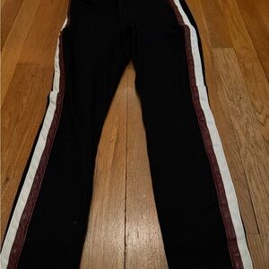 Joe’s The Charlie Black Jeans with Ivory and Brown Stripes on Each Side. Size 26